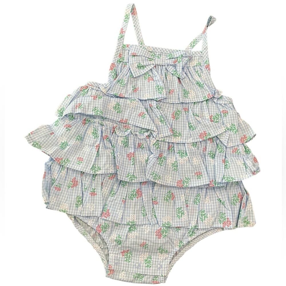 Little Me Girl’s Blue and White Eyelet Dress Outfit Set Size 24 Month’s NWT - Picture 6 of 11